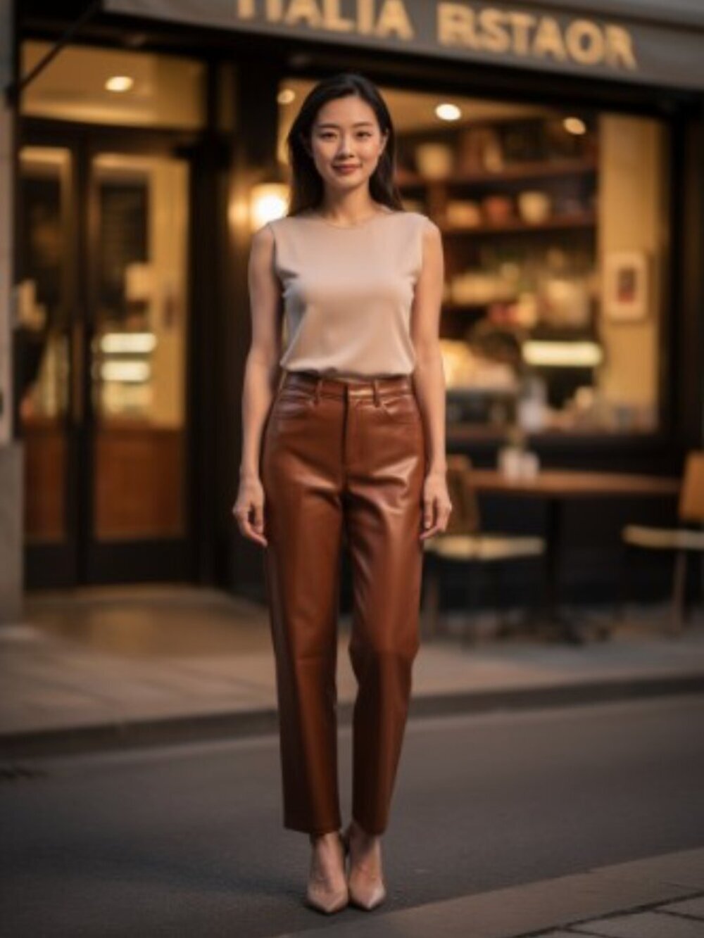 Abercrombie & Fitch 90s Straight Ultra HighRise Vegan Leather Pants 2US Long EUC